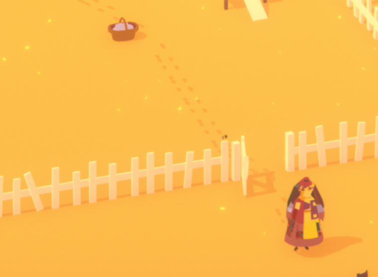 Tikvah standing outside her gate